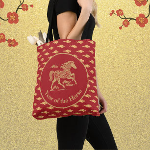 Tote Bag Bonne année lunaire du Cheval Nuages Chanceux