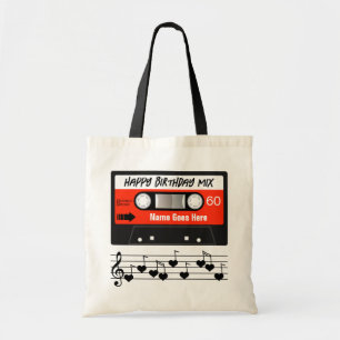 Tote Bag Bonne Anniversaire Mixtape Rouge Cassette Customis