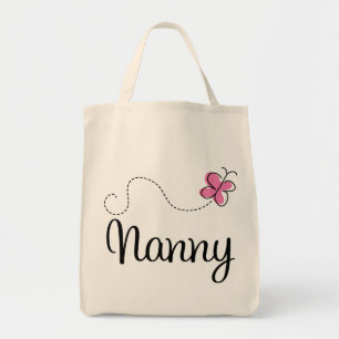 Tote Bag Bonne d'enfants rose mignonne de papillon
