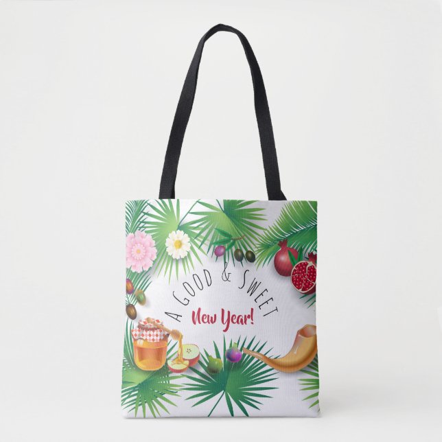 Tote Bag Bonne et douce nouvelle année ! Holiday Rosh Hasha (Devant)