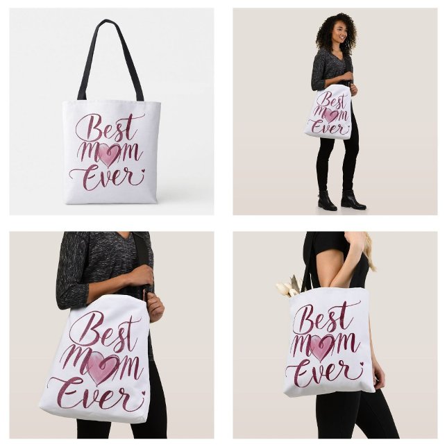 Tote Bag Bonne fête des mères Meilleure maman jamais (Happy Mother's Day Best Mom Ever tote bags)