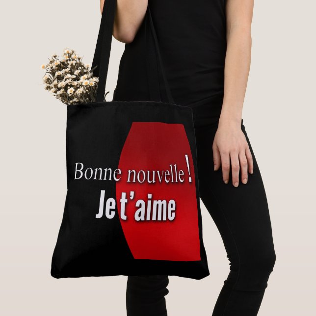 Tote Bag Bonne nouvelle ! je t'aime (De près)