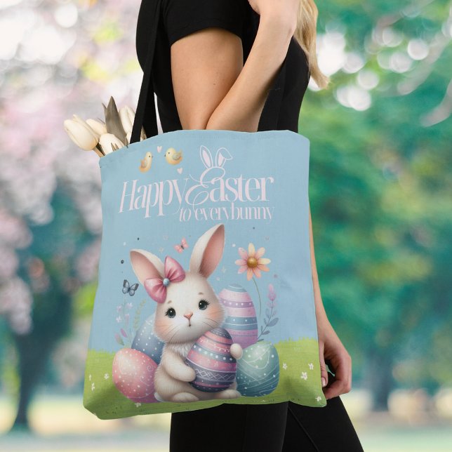 Tote Bag Bonne Pâques à tous mignons (Happy Easter to Everybunny Cute Tote Bag)