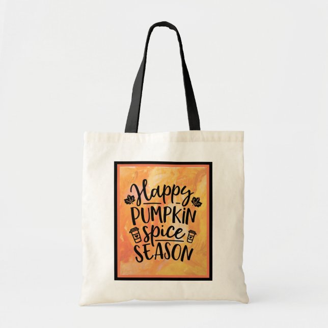 Tote Bag Bonne saison épicée Citrouille mignonne automne (Devant)