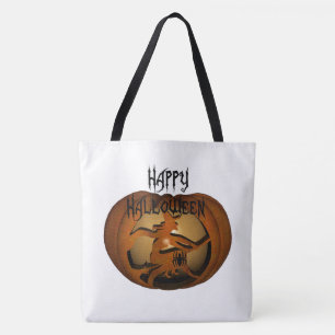 Tote Bag Bonne sorcière d'Halloween et Citrouille