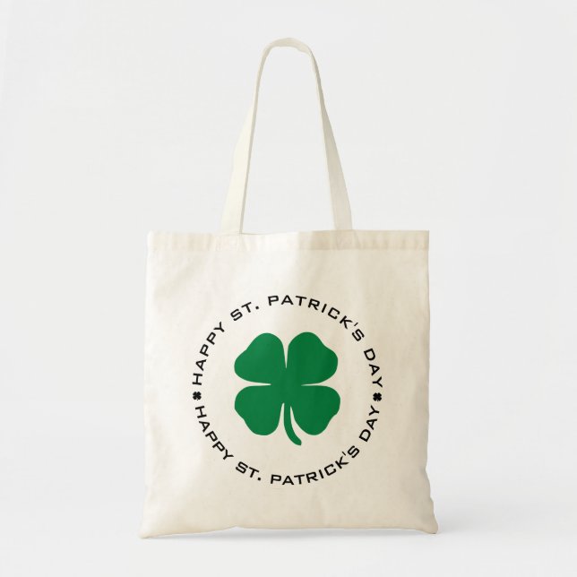 Tote Bag Bonne St. Patrick's Day Shamrock Lucky Charm (Devant)