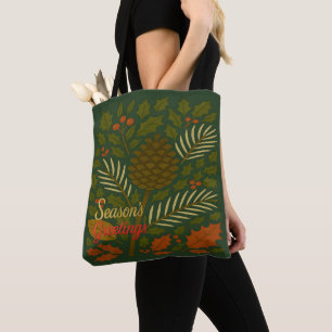 Tote Bag Bonnes Fêtes mi-siècle automne et hiver