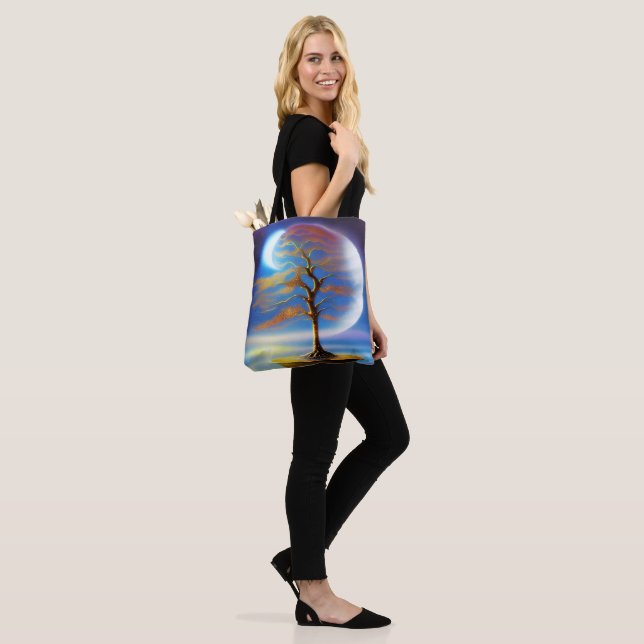 Tote Bag bonsaï paysage lunaire  (Sur le modèle)
