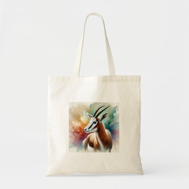 Tote Bag Bontebok in watercolor 220924AREF116 - Watercolor (Devant)