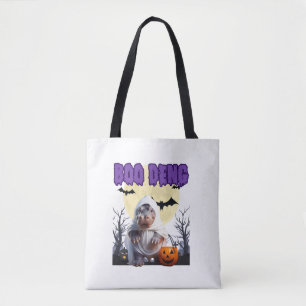 Tote Bag Boo Deng Moo Deng Cute Baby Pygmy Hippo Halloween