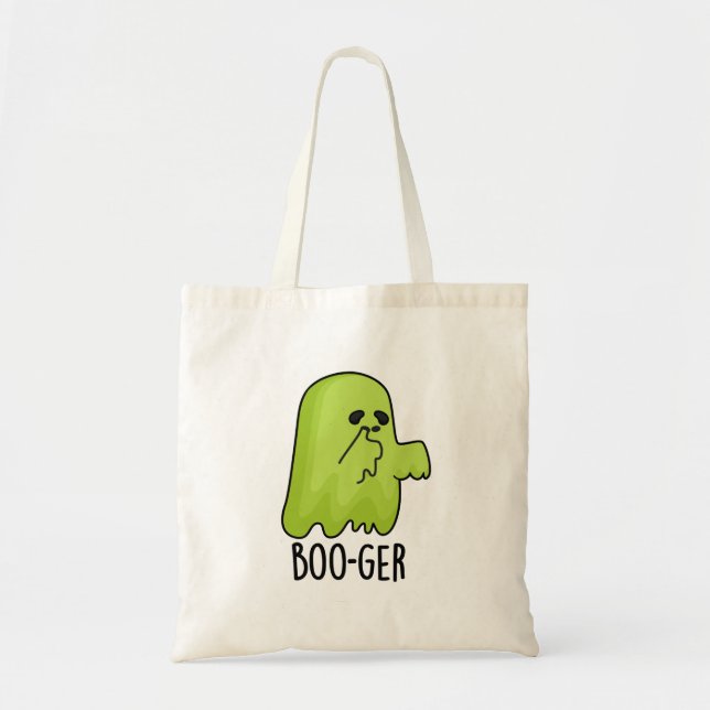 Tote Bag Boo-ger Funny Halloween Booger Ghost Pun (Devant)