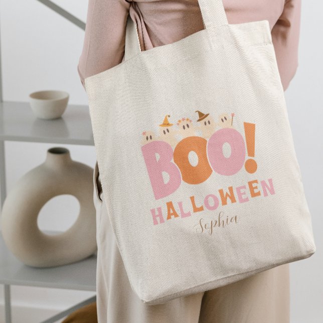 Tote Bag Boo Halloween Retro Candy (Boo Halloween Retro Tote Bag)