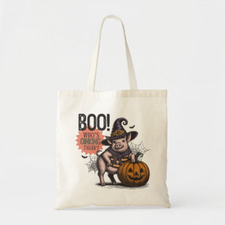 Tote Bag Boo Qui boit là Cochon drôle Halloween