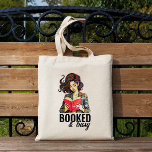 Tote Bag Booked & Busy Avid Book Reader Club Femmes