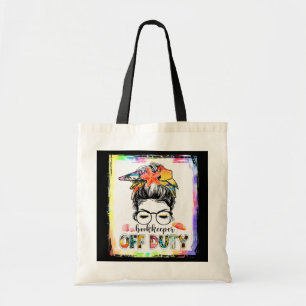 Tote Bag Bookkeeper Off Duty Messy Bun Librarian Summer