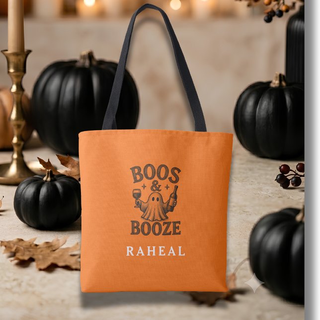 Tote Bag Boos & Booze Vintage Ghost  (Créateur téléchargé)