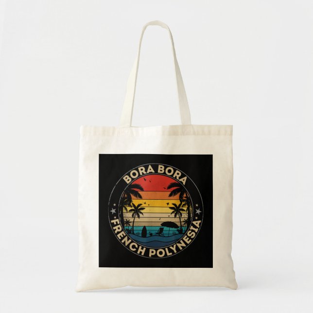 Tote Bag Bora Bora Souvenir - Polynésie Française Rappel (Devant)