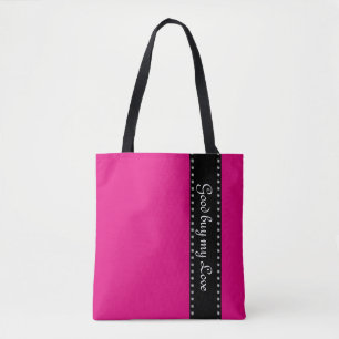 Tote Bag Bordure de bandes noires avec points guirlande arg