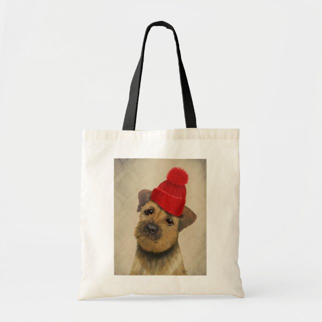 Tote Bag Bordure Terrier avec Casquette roux (Devant)