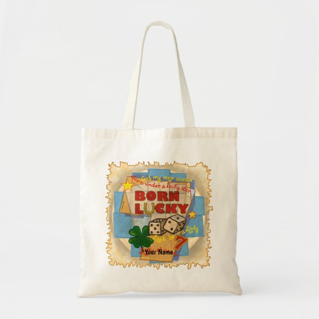 Tote Bag Born Lucky poker (Devant)