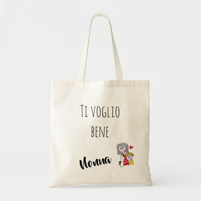 Tote Bag Borsa Ti voglio bene Nonna - maschietto (Devant)