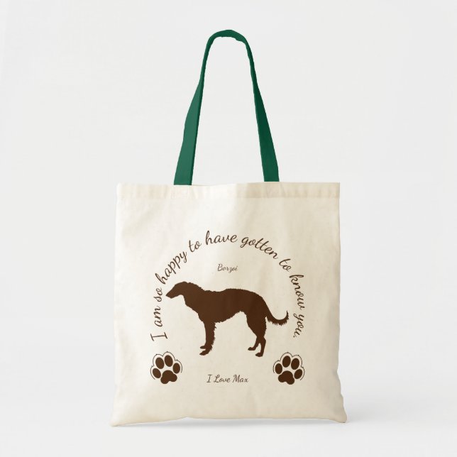 Tote Bag Borzoi Original bag for you and your dog トートバッグ (Devant)