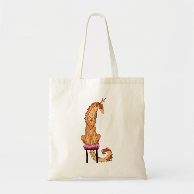 Tote Bag Borzoi Princesses Rouge et Or (Devant)