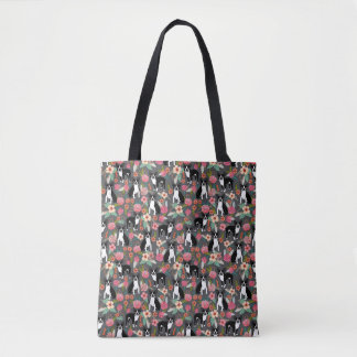Tote Bag Boston Terrier floral - chiens et fleurs