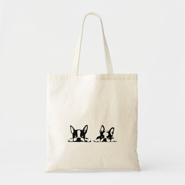 TOTE BAG BOSTON TERRIER KOTARO & TEN TEN (Devant)