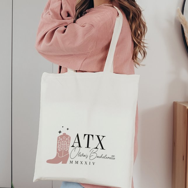 Tote Bag Bot de cowboy personnalisé Austin Enterrement de v (Créateur téléchargé)