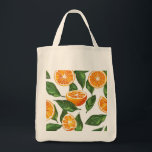 Tote Bag Botanical Fruit Orange Citrus Seamless<br><div class="desc">Juicy orange slices and fresh green leaves arranged in a lively botanical composition.</div>
