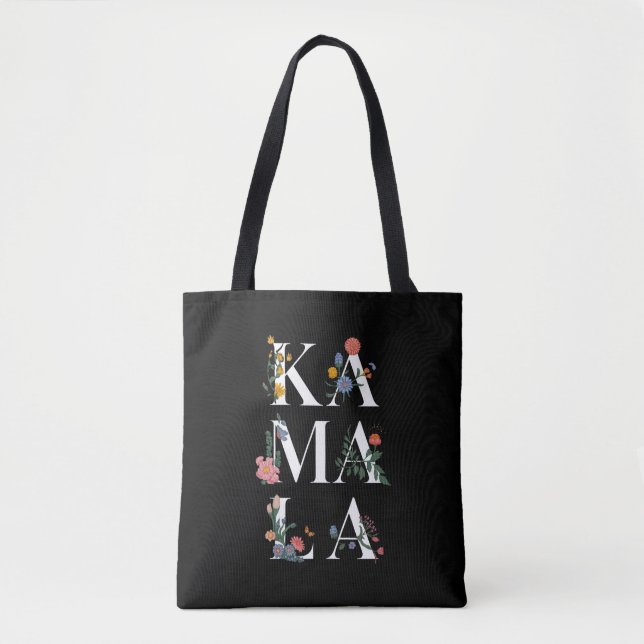 Tote Bag Botanical Kamala Harris Voter Floral 2024 (Devant)