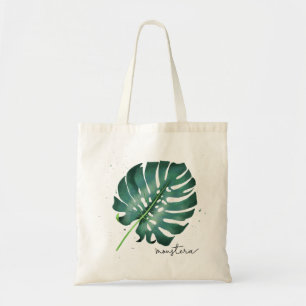 Tote Bag Botanique de la feuille de Monstère verte