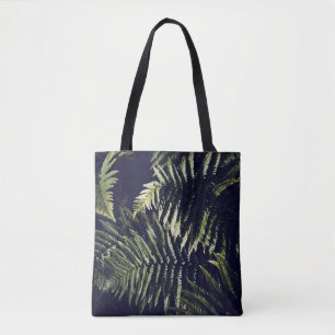 Tote Bag Botanique Feuille de fougères vert foncé