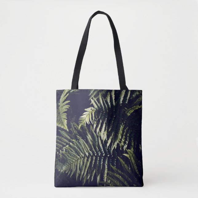 Tote Bag Botanique Feuille de fougères vert foncé (Devant)