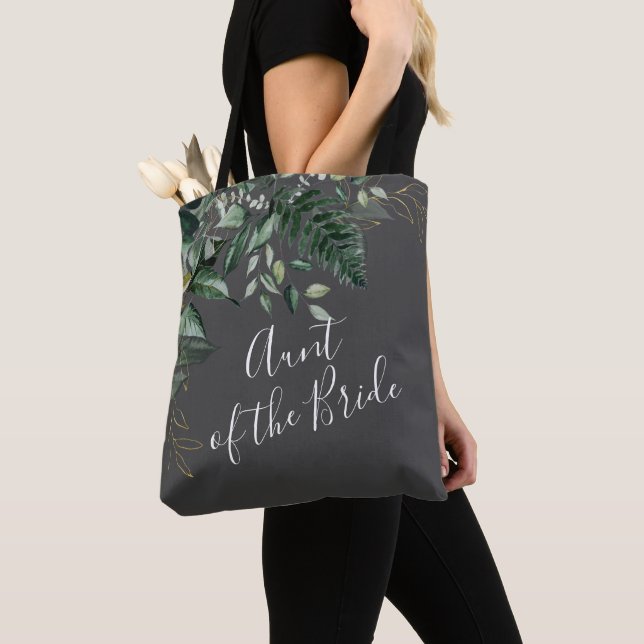 Tote Bag Botanique feuille verdure Tante du don de la marié (De près)