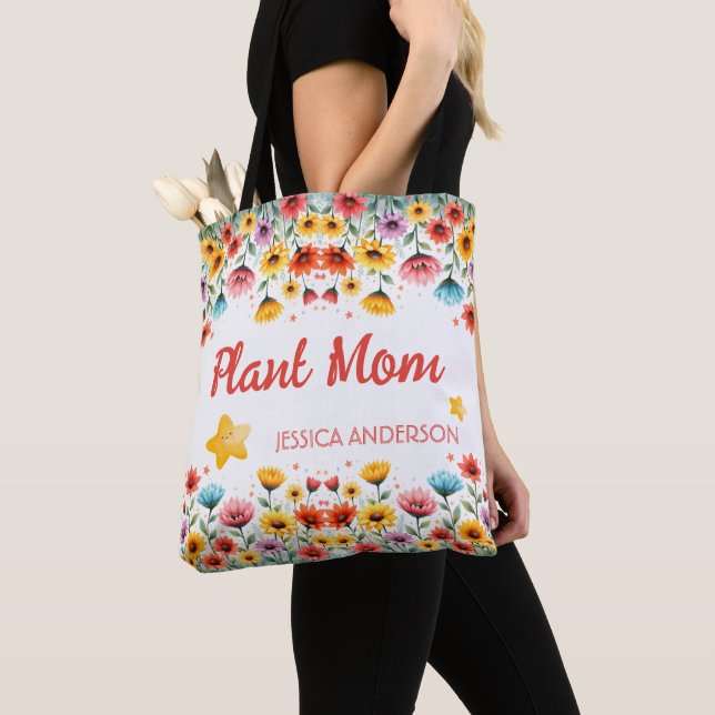 Tote Bag Botanique florale colorée (De près)