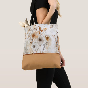 Tote Bag Botanique florale d'automne confortable avec bloc