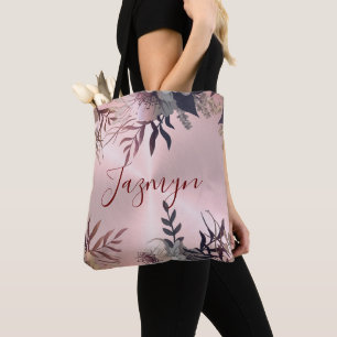 Tote Bag Botanique rose pâle Personnalisé