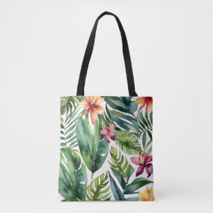 Tote Bag Botaniques tropicales Vibrant Aquarelle Foliage