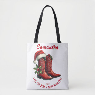 Tote Bag Bottes de cowboy de danse en ligne rustique