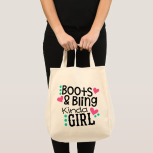 Tote Bag Bottes de cowgirl cowboy Bling Country Western Che