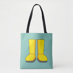 Tote Bag Bottes de pluie jaunes en caoutchouc