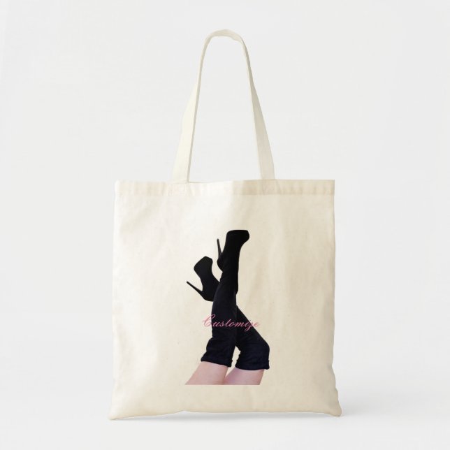 Tote Bag Bottes en cuir noir à hauteur de cuisse Thunder_Co (Devant)