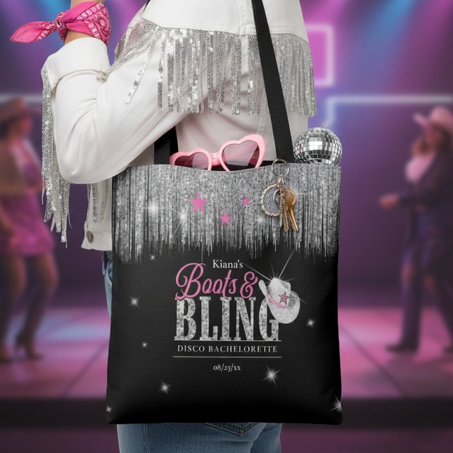 Tote Bag Bottes et Bling Disco Bachelorette ID925 (Créateur téléchargé)