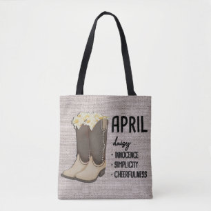 Tote Bag Bottes florales Mois de naissance Fleur / Avril Da