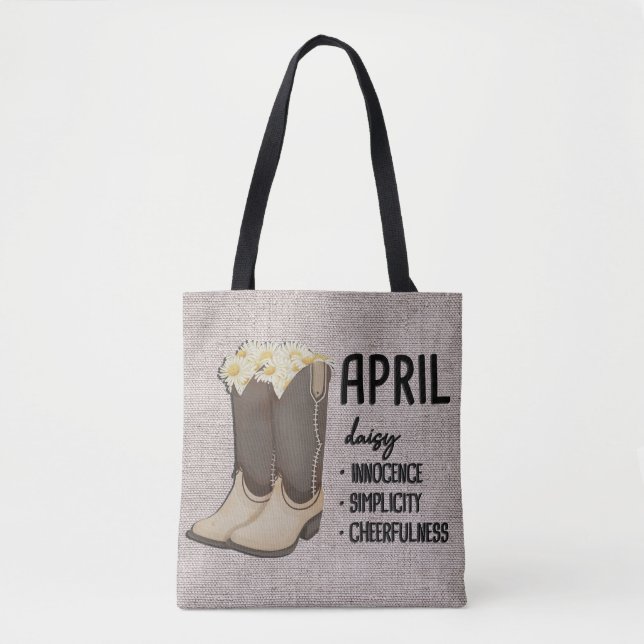 Tote Bag Bottes florales Mois de naissance Fleur / Avril Da (Devant)