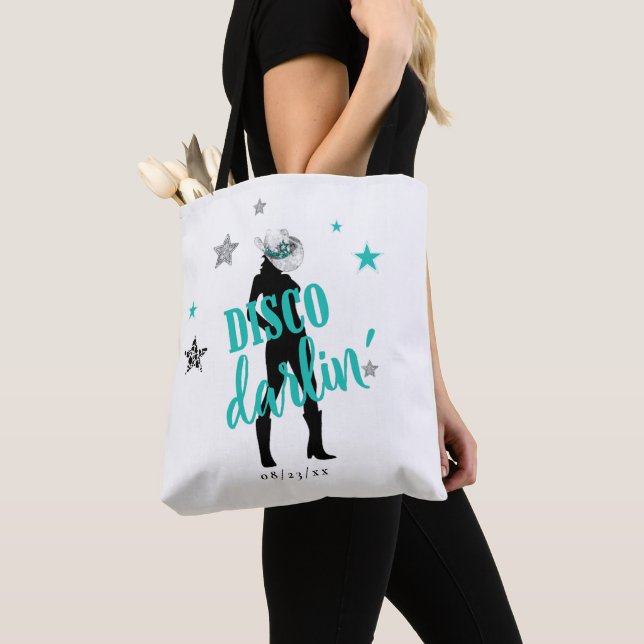 Tote Bag Bottes 'n Bling Disco Darlin' ID Turquoise925 (De près)