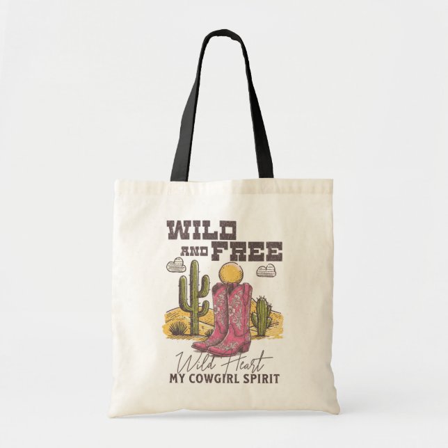Tote Bag Bottes occidentales sauvages et libres – Esprit Co (Devant)