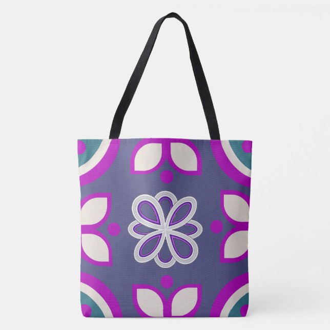 Tote Bag Boucle de Lotus Lavande (Devant)